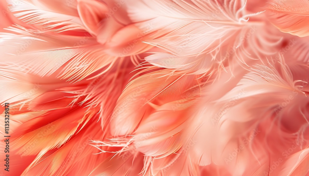 Fluffy feathers in shades of coral and off-white, creating a warm and inviting Valentine's backdrop with a fuzzy, soft-focused effect. Fluffy feathers in shades of coral and off-white, creating a warm and inviting Valentine's backdrop with a fuzzy, soft-focused effect.
