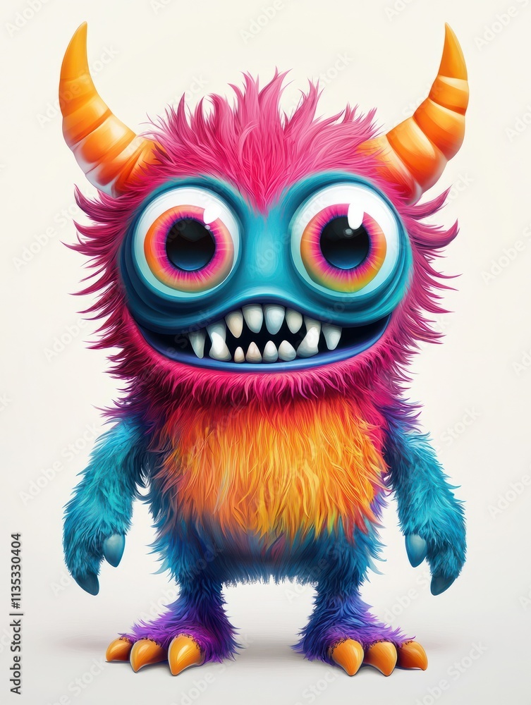 Naklejka premium Cut. Monsters. Vector Set. Kids cartoon character design for poster, baby products logo and packaging design.