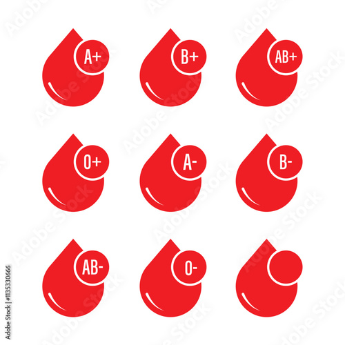 Blood Group Icon Set Vector Design.
