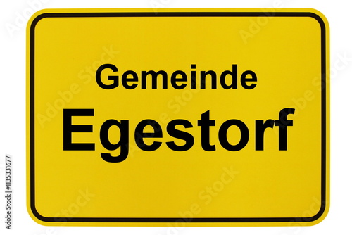 Illustration eines Ortsschildes der Gemeinde Egestorf in Niedersachsen photo