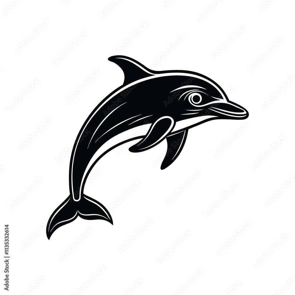 Fototapeta premium A dolphin vector illustration design