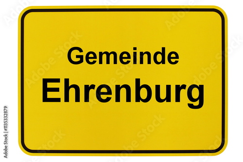 Illustration eines Ortsschildes der Gemeinde Ehrenburg in Niedersachsen photo