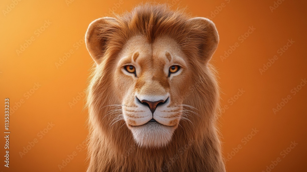 Fototapeta premium Majestic lion portrait. AI.