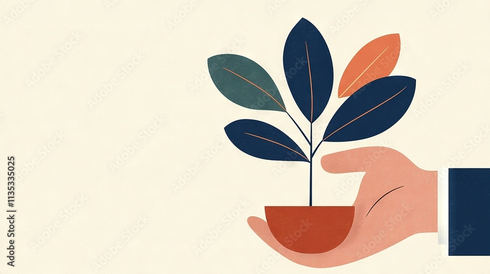 A person holding a potted plant with green, red, and blue leaves A person holding a potted plant with green, red, and blue leaves