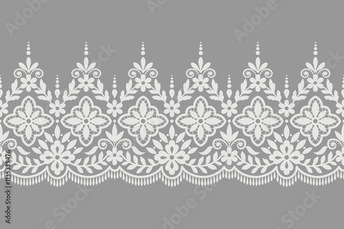 Lace seamless pattern background Geometric ethnic oriental ikat seamless pattern traditional Design for background, carpet, wallpaper, clothing, wrapping, Batik, fabric, illustration embroidery.