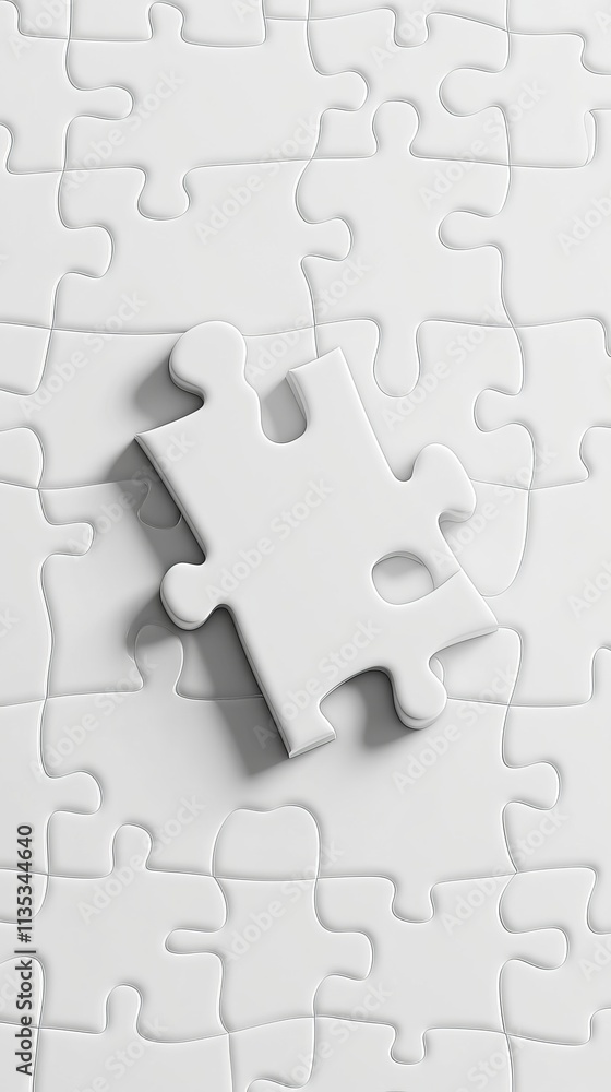 A white puzzle piece fitting into its place among others, symbolizing unity and completion. Perfect for themes like collaboration, solutions, and integration.. AI Generation A white puzzle piece fitting into its place among others, symbolizing unity and completion. Perfect for themes like collaboration, solutions, and integration.. AI Generation