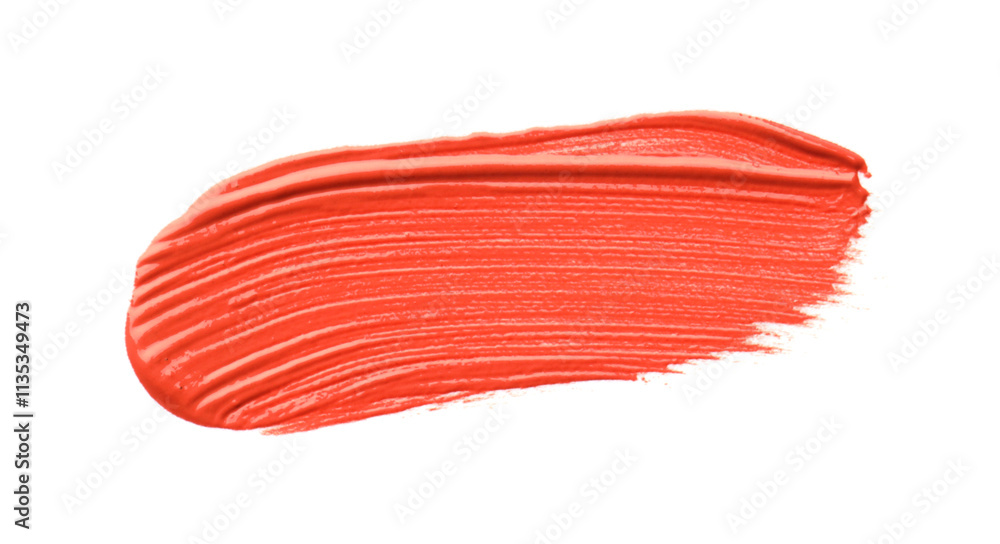 Bright lipstick isolated on white, top view. Sample of cosmetic product Bright lipstick isolated on white, top view. Sample of cosmetic product