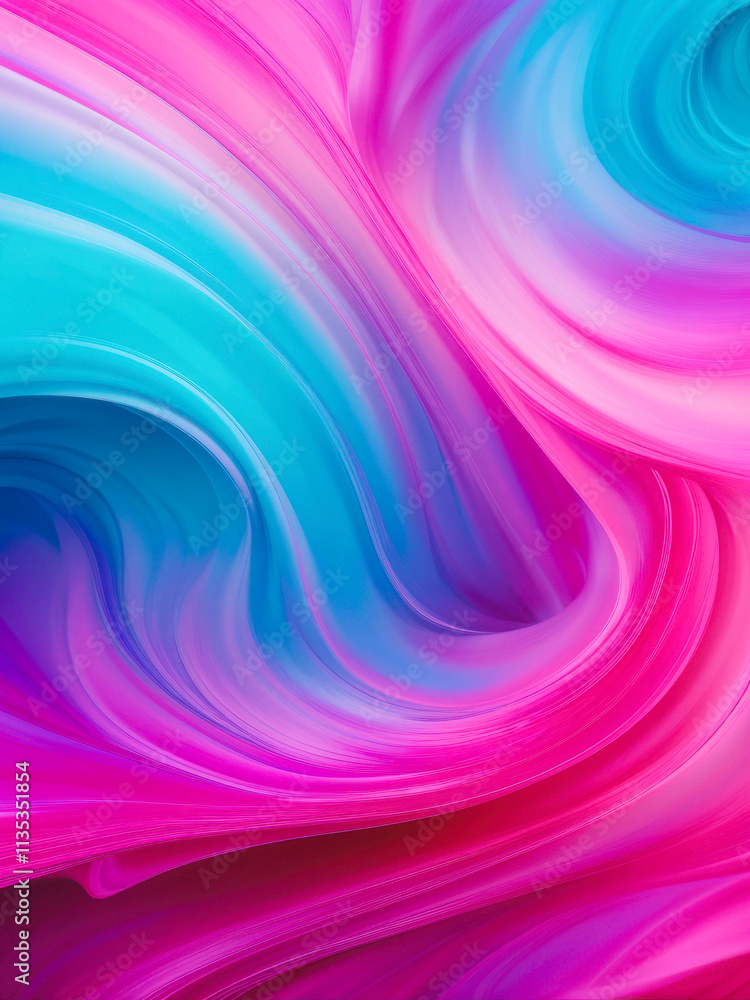 Fototapeta premium Abstract gradient design with swirling vibrant pink, purple, and turquoise patterns, evoking energy and modern digital creativity. Generative AI