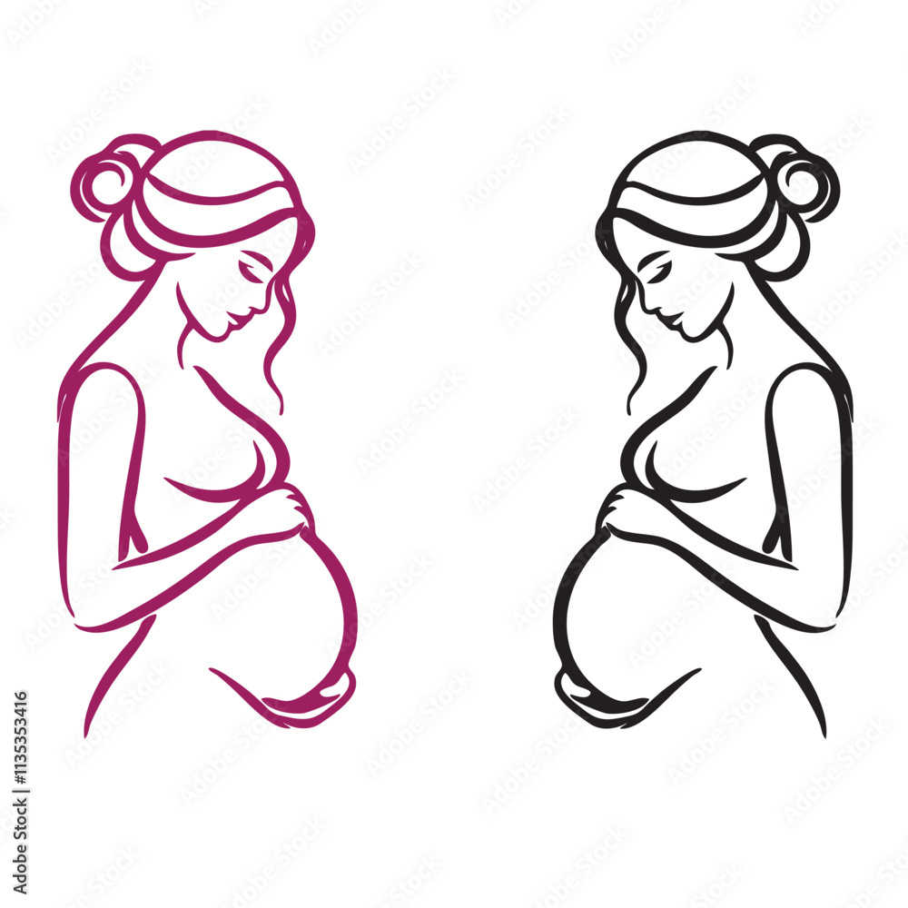 Pregnent women vectore illustration white background Pregnent women vectore illustration white background