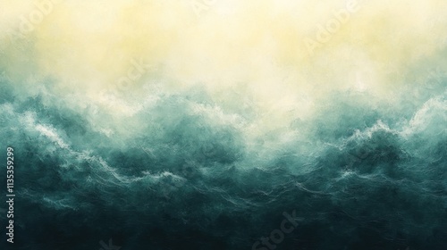Abstract teal and yellow cloudscape.