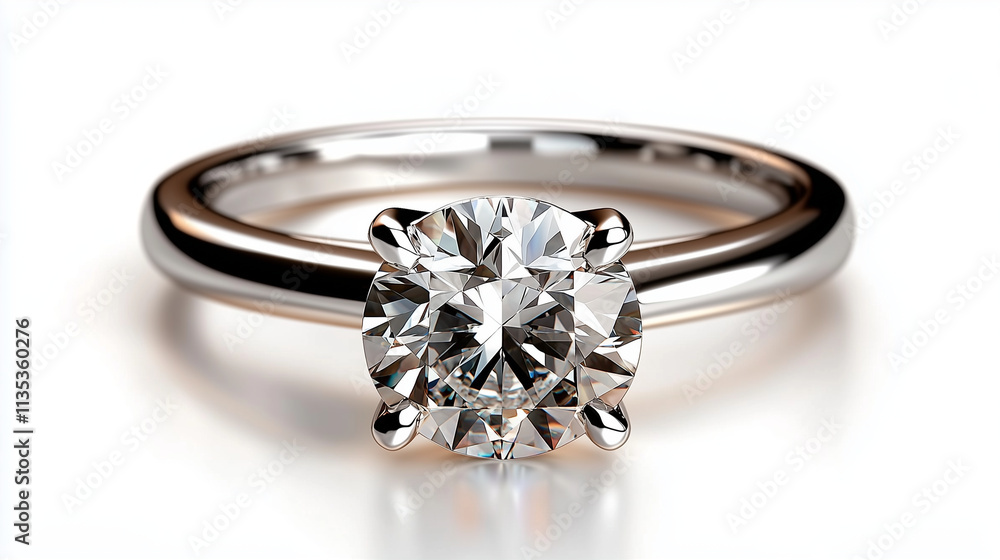 Engagement ring with diamond in a classic design featuring wedding jewelry Engagement ring with diamond in a classic design featuring wedding jewelry