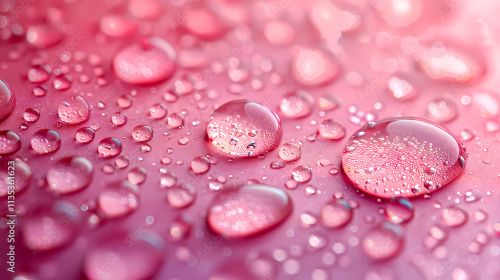 Water Drops on Pink: A mesmerizing close-up of water droplets glistening on a vibrant pink surface, showcasing their intricate reflections and captivating macro beauty. Water Drops on Pink: A mesmerizing close-up of water droplets glistening on a vibrant pink surface, showcasing their intricate reflections and captivating macro beauty.
