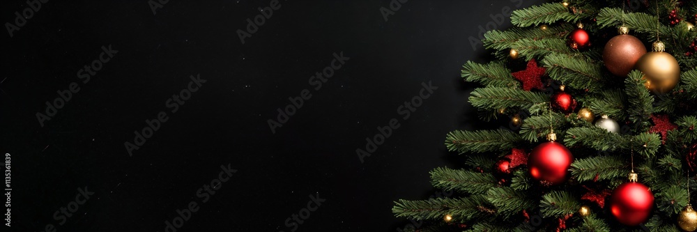 Enchanting Merry Christmas and Happy New Year Banner - Captivating Winter Wonderland with Golden Ornaments and Sparkling Accents for Festive Greetings Enchanting Merry Christmas and Happy New Year Banner - Captivating Winter Wonderland with Golden Ornaments and Sparkling Accents for Festive Greetings