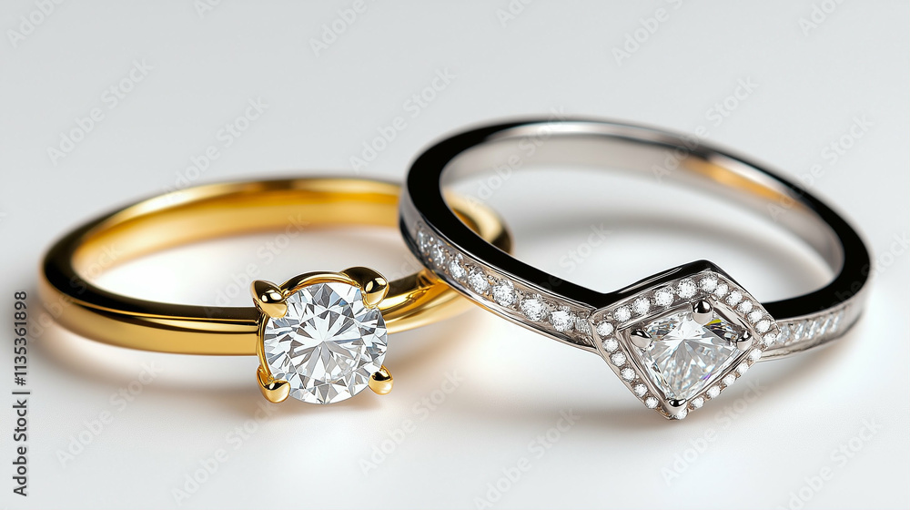 Rings featuring gold and diamond designs showcasing elegance and style Rings featuring gold and diamond designs showcasing elegance and style