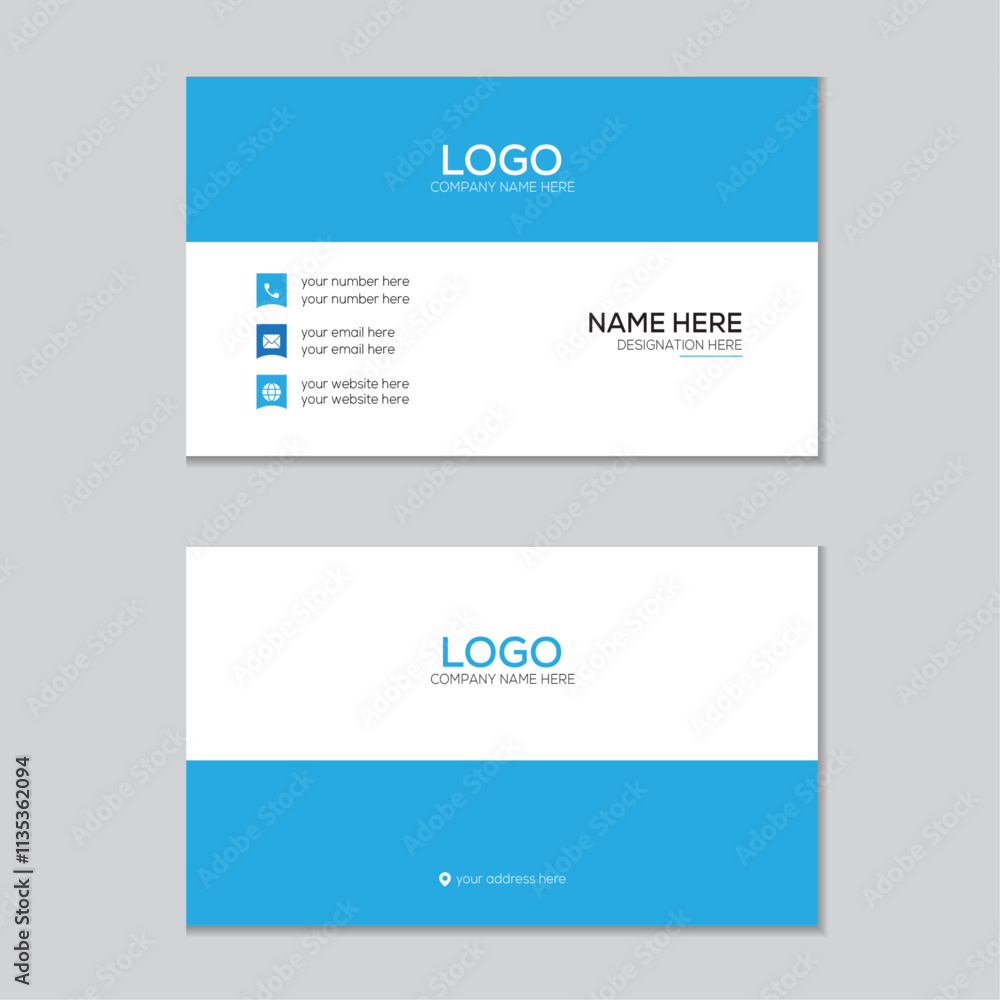 Template for modern business card design. Template for modern business card design.