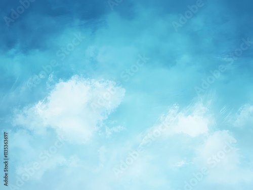 Light Blue Sky With Fluffy White Clouds