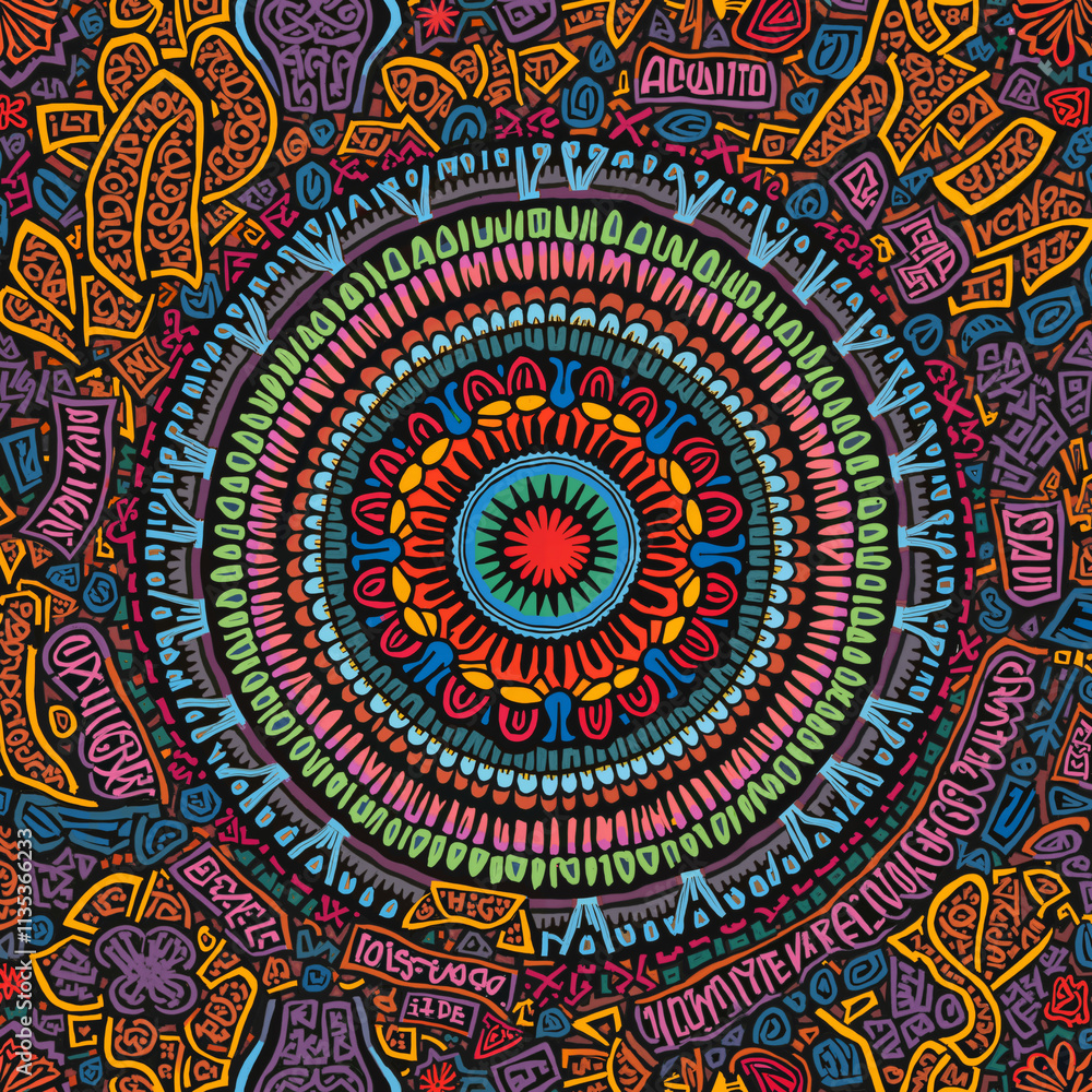 Vibrant Mandala of Whimsy and Wonder Vibrant Mandala of Whimsy and Wonder