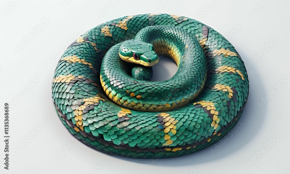 Obraz premium snake on white background