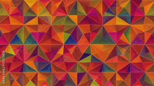 Abstract geometric triangle pattern, vibrant color gradients, seamless design, surface, style