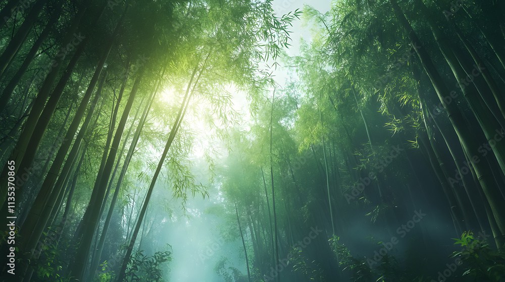 Obraz premium Bamboo forest, lush and green