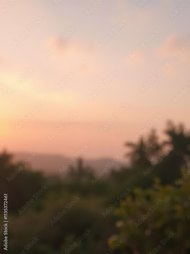 Fototapeta premium Blurred sunset hues, soft light, dreamy sky, nature backdrop, spring, abstract, majestic