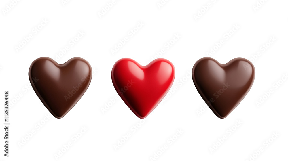 Heart-shaped chocolates for Valentine's Day Heart-shaped chocolates for Valentine's Day