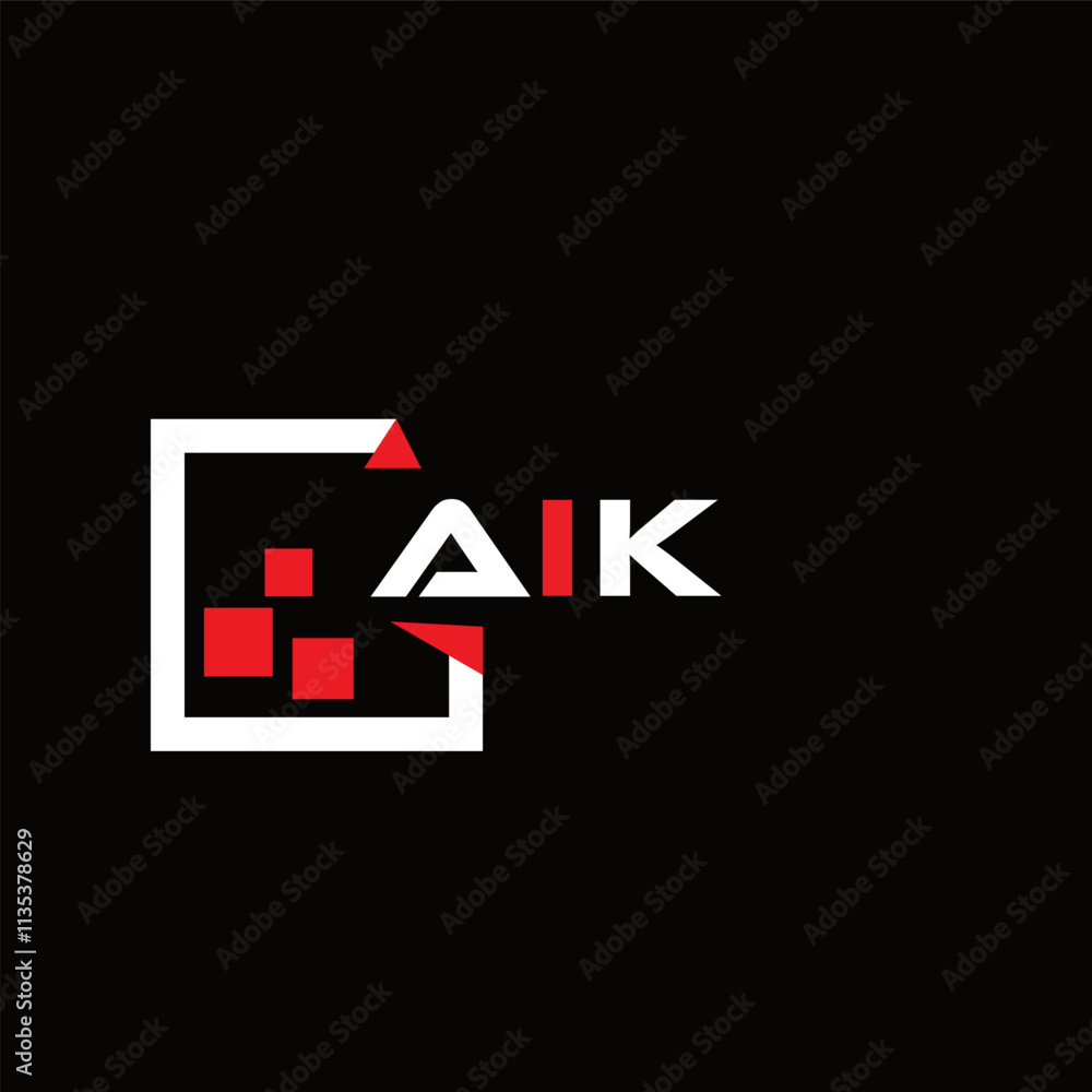 Obraz premium AIK creative minimalist letter logo. AIK unique vector initials alphabet letter logo design