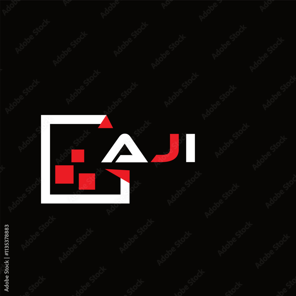 Obraz premium AJI creative minimalist letter logo. AJI unique vector initials alphabet letter logo design