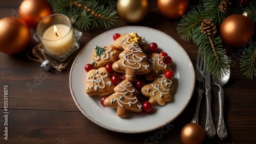 Christmas Food On The Table Photo Background