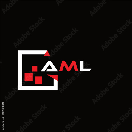  AML creative minimalist letter logo.  AML unique vector initials alphabet letter logo design