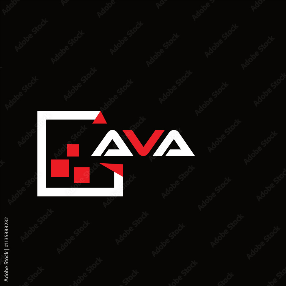 Fototapeta premium AVA creative minimalist letter logo. AVA unique vector initials alphabet letter logo design