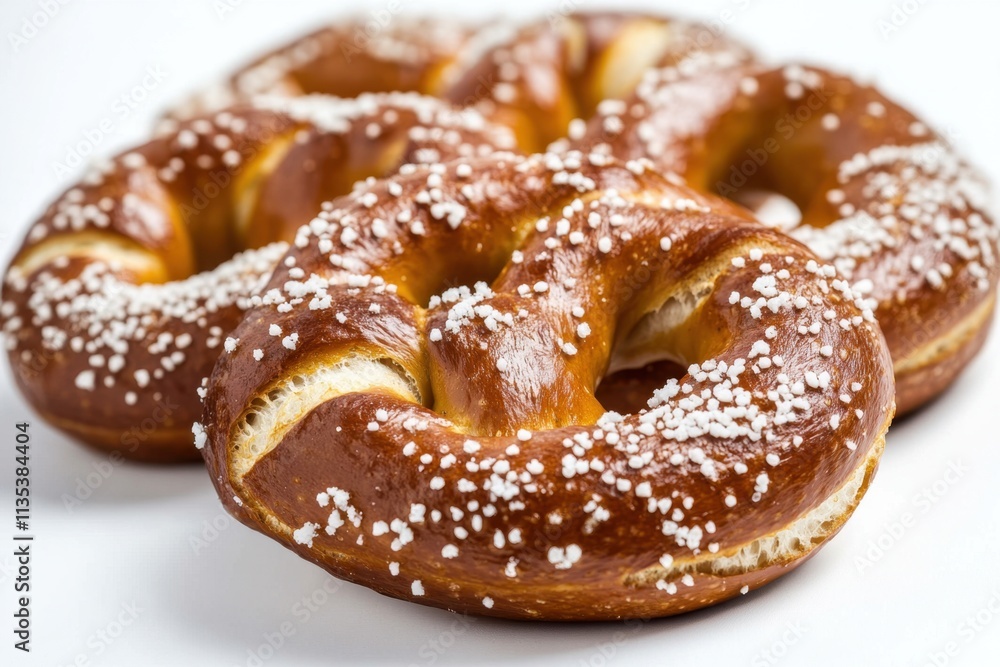 Realistic Soft Pretzel Bites on a White Background Realistic Soft Pretzel Bites on a White Background