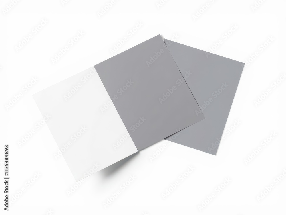 A high-quality mockup of a trifold brochure displayed on a clean white background, presentation, promotion A high-quality mockup of a trifold brochure displayed on a clean white background, presentation, promotion