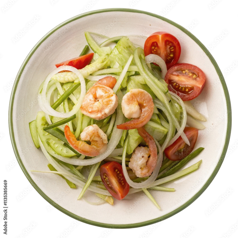 Filipino green mango salad on a plate isolated on transparent background png Filipino green mango salad on a plate isolated on transparent background png