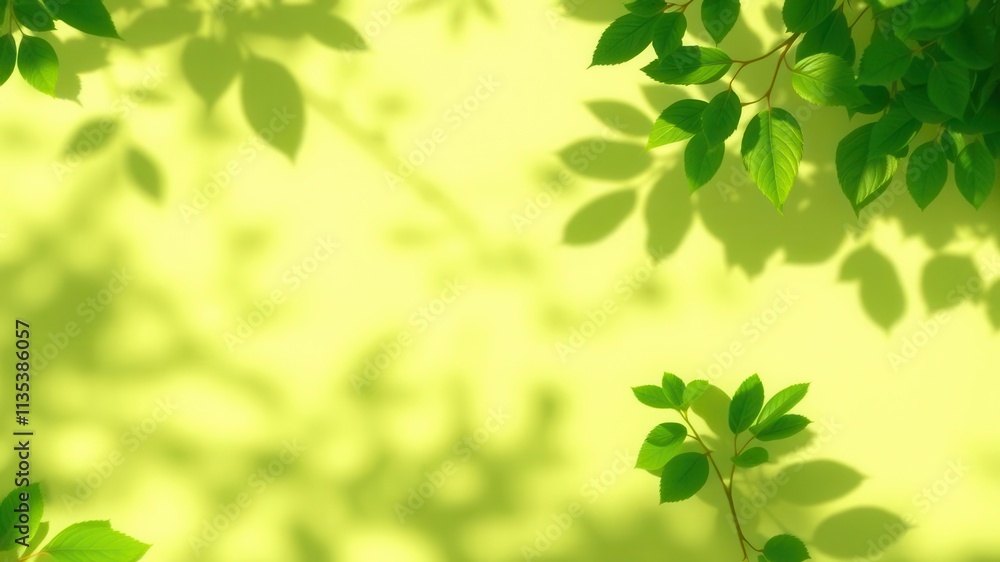 Fototapeta premium Leaf shadows creating a geometric pattern on a textured cement background, leaves, pattern