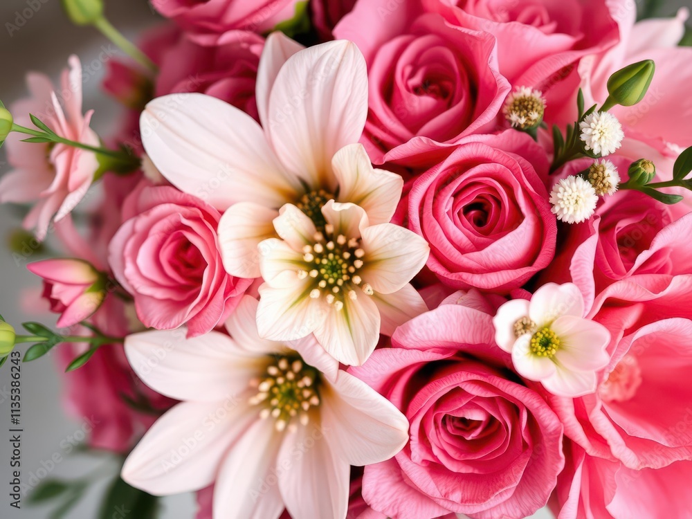 Pink and white ranunculus flowers blooming in a garden, close-up, flora, bouquet Pink and white ranunculus flowers blooming in a garden, close-up, flora, bouquet