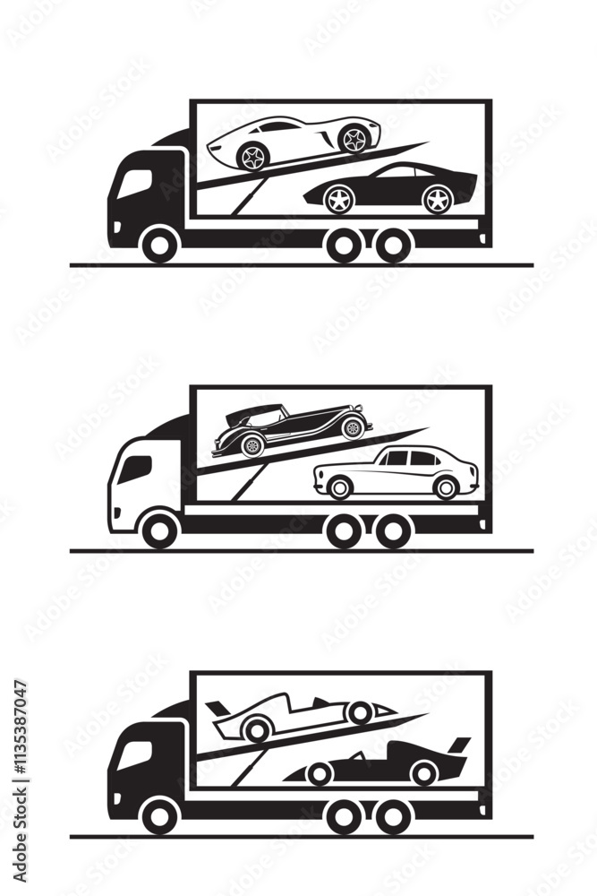 Obraz premium Super cars transportation Services - vector illustration