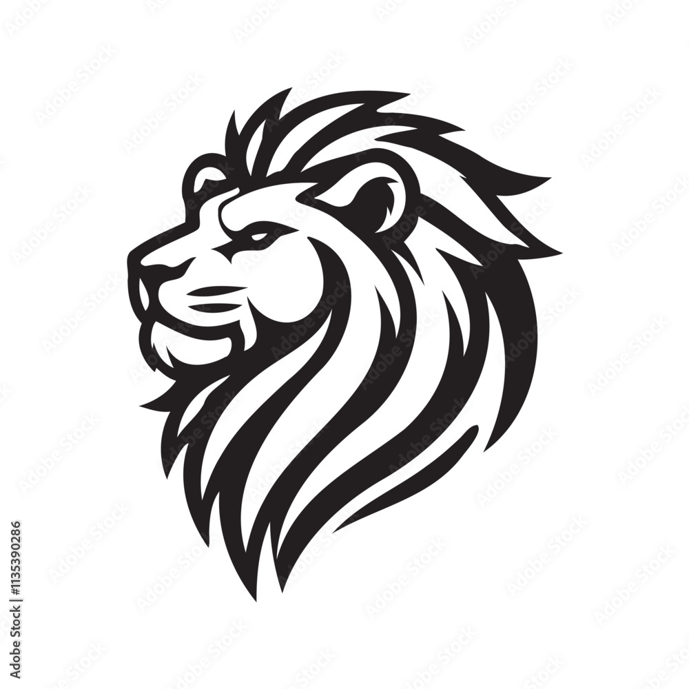 Lion head vector silhouette
