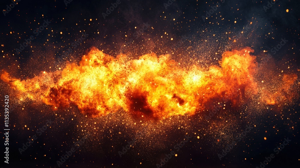 Dynamic Fire Explosion with Sparks and Glow Dynamic Fire Explosion with Sparks and Glow