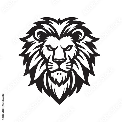 Lion head vector silhouette photo