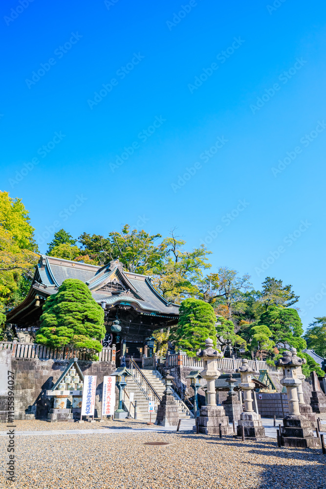Obraz premium 秋の成田山新勝寺 仁王門 千葉県成田市 Naritasan Shinshoji Temple in autumn. Shakado. Chiba Pref, Narita City.