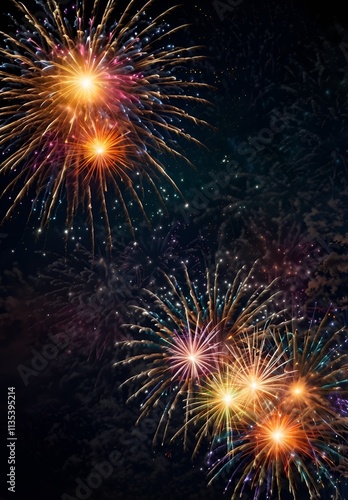 fireworks in the night sky