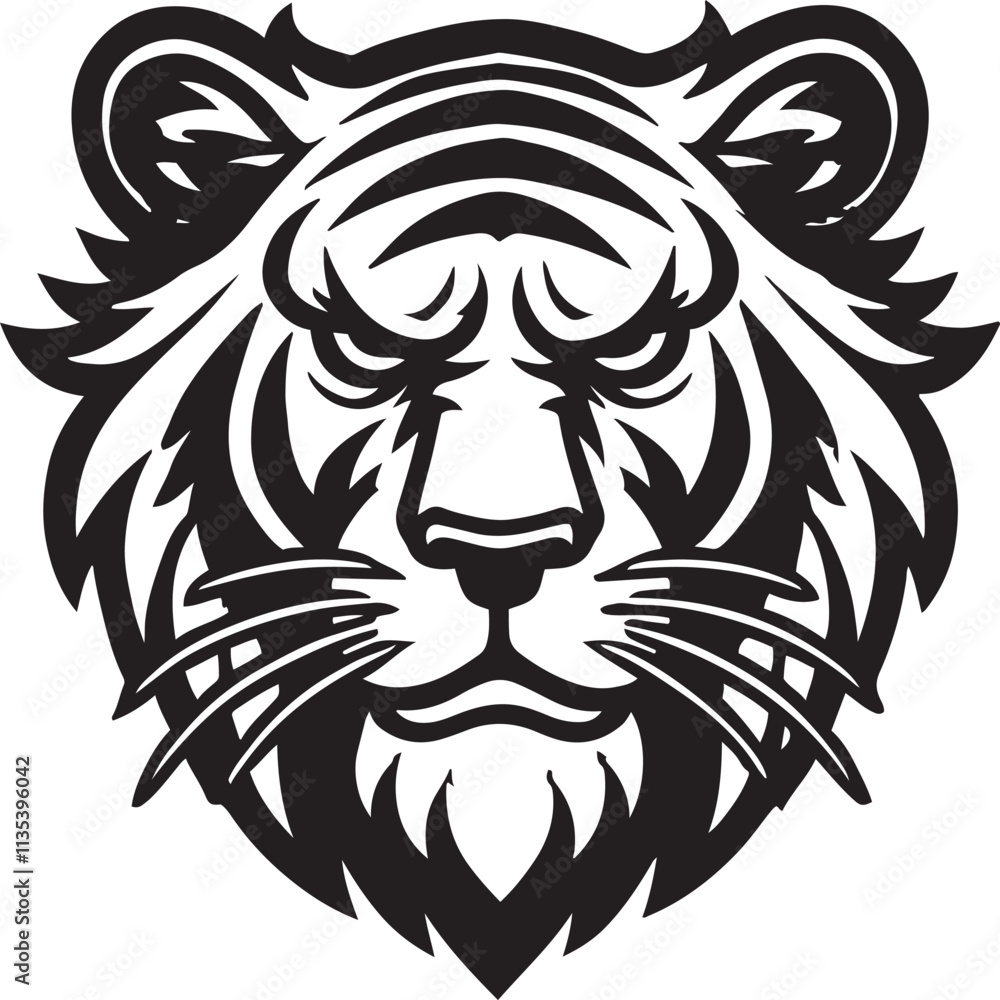 Tiger head vector silhouette Tiger head vector silhouette