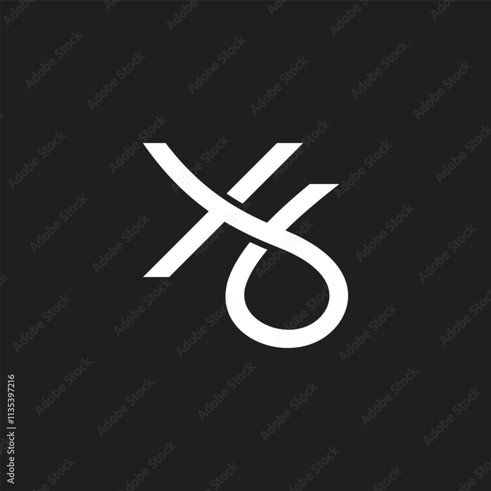 letter xb curves ribbon loop linear logo vector letter xb curves ribbon loop linear logo vector