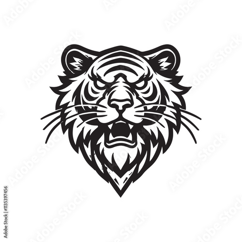 Tiger head vector silhouette photo