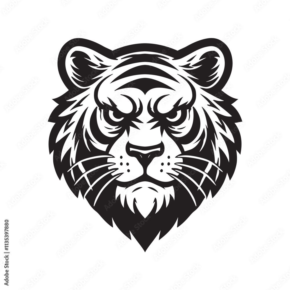 Tiger head vector silhouette Tiger head vector silhouette