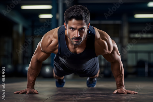 Man Engaged in High-Intensity Ajax Workout in a Home Gym Environment - a Testament to Fitness Dedication