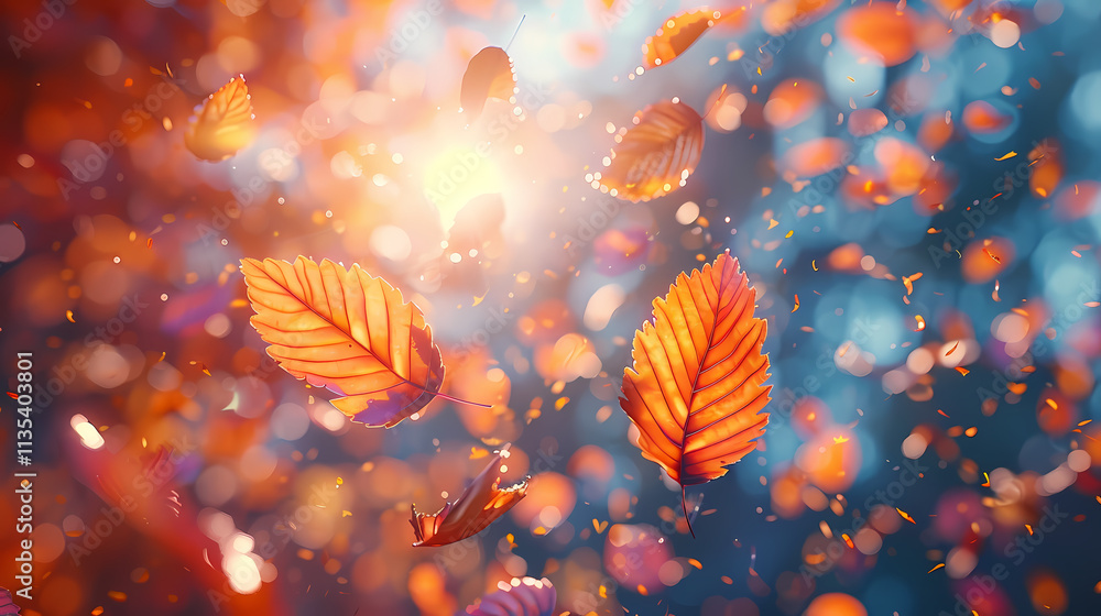 Autumn's Golden Dance: A captivating and vibrant image of autumn leaves swirling in the air, bathed in golden sunlight, creating a magical and ethereal atmosphere. Autumn's Golden Dance: A captivating and vibrant image of autumn leaves swirling in the air, bathed in golden sunlight, creating a magical and ethereal atmosphere.