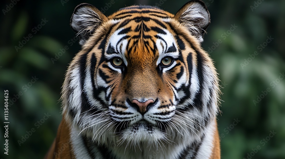 Naklejka premium Close up of a Sumatran Tiger. Majestic wildlife portrait.