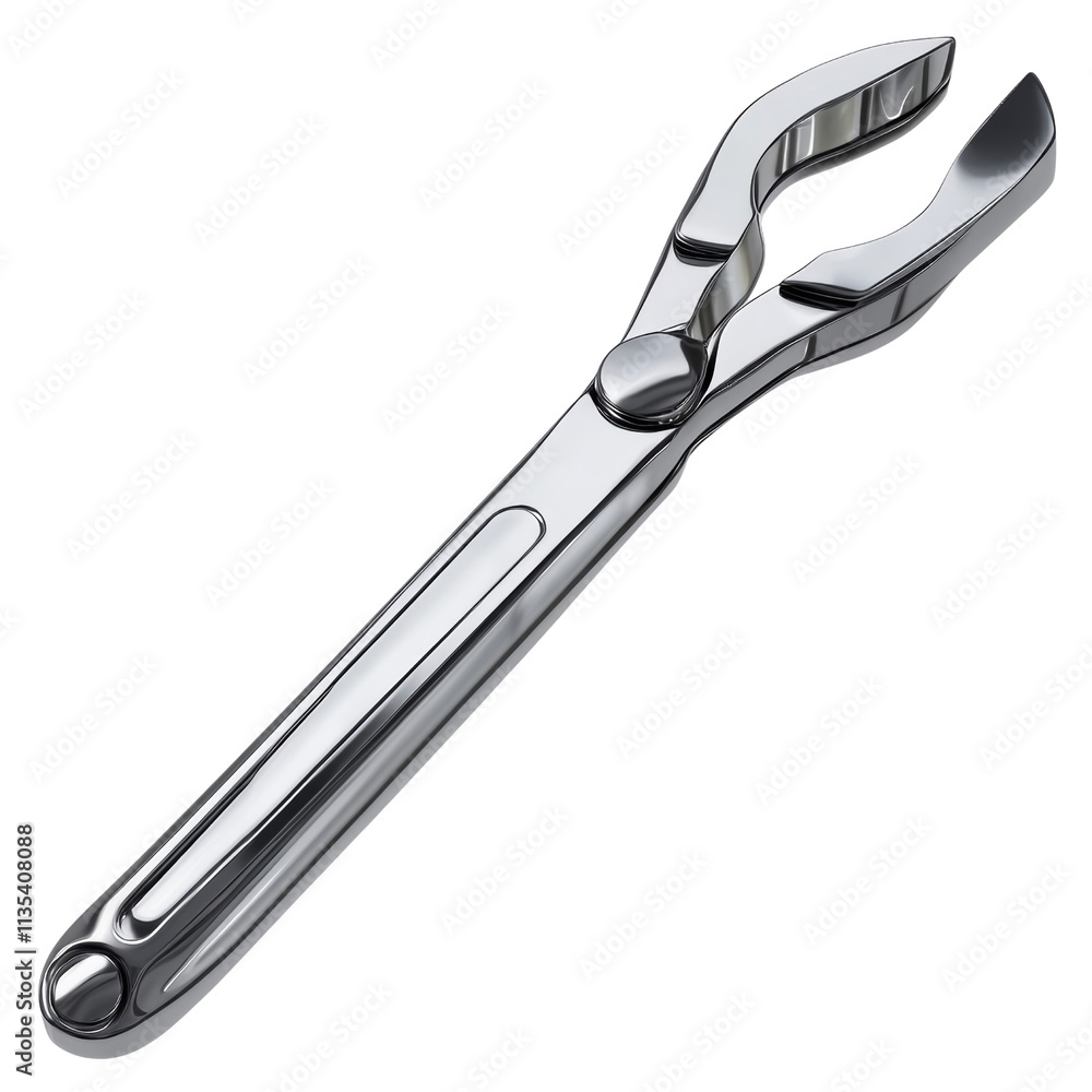 a sleek stainless steel nutcracker with rubber grips and a polished chrome finish, isolated on transparent background png a sleek stainless steel nutcracker with rubber grips and a polished chrome finish, isolated on transparent background png